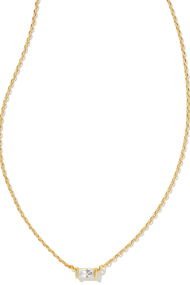 KENDRA SCOTT JULIETTE PENDANT NECKLACE GOLD WHITE CRYSTAL or RHODIUM