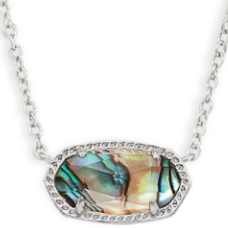 Necklace with a colorful pendant on a white background