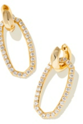 KENDRA SCOTT DANIELLE LINK EARRINGS GOLD WHITE CRYSTAL