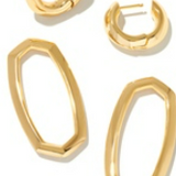 KENDRA SCOTT DANIELLE LINK EARRINGS GOLD WHITE CRYSTAL