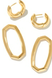 KENDRA SCOTT DANIELLE LINK EARRINGS GOLD WHITE CRYSTAL