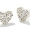 KENDRA SCOTT ARI PAVE CRYSTAL HEART EARRINGS / NECKLACE