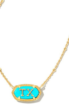 KENDRA SCOTT ELISA TEXAS NECKLACE GOLD TURQUOISE MAGNESITE