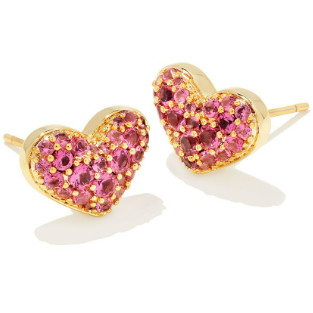 KENDRA SCOTT ARI PAVE CRYSTAL HEART EARRINGS / NECKLACE