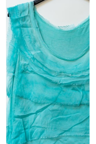 MADE IN ITALY "IRA" SILK RUFFLE DRESS, SHORT ~ 8900