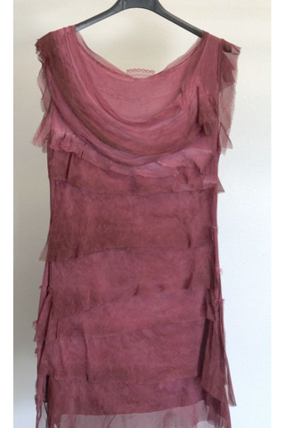 MADE IN ITALY "IRA" SILK RUFFLE DRESS, SHORT ~ 8900