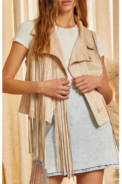 3x fringe vest top