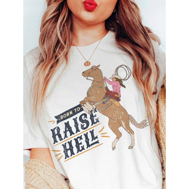 BORN TO RAISE HELL TEE in IVORY