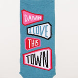 X WOMEN’S SOCKS 310 Damn I Love This Town Sneaker Socks S/M