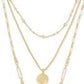 KENDRA SCOTT MEDALLION COIN TRIPLE STRAND ~ Gold