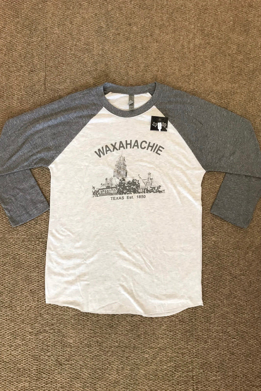 WAXAHACHIE 3/4 GREY SLEEVE TEE