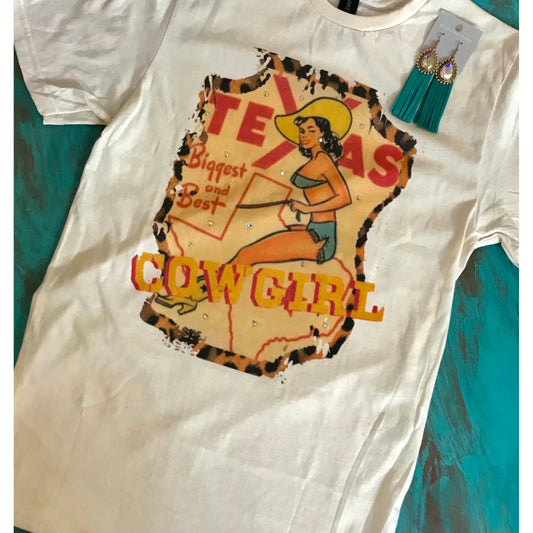 JC TEXAS COWGIRL TEE W/BLING