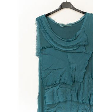 MADE IN ITALY SILK RUFFLE DRESS, SHORT ~ 14 COLORS 8900