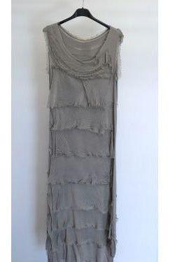 MADE IN ITALY "IRA" SILK RUFFLE DRESS, SHORT ~ 8900